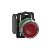 BOUTON POUSSOIR LUMINEUX ROUGE 24V