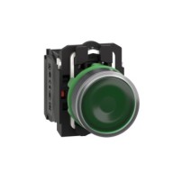 BOUTON POUSSOIR LUMINEUX VERT 24V