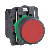 BOUTON POUSSOIR ROUGE  IMPULSION SANS DEL - 22MM