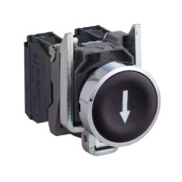 BOUTON POUSSOIR A IMPULSION NOIR 22MM