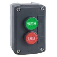 BOITE AVEC 2 BOUTONS  VERT-ROUGE 1F 1O