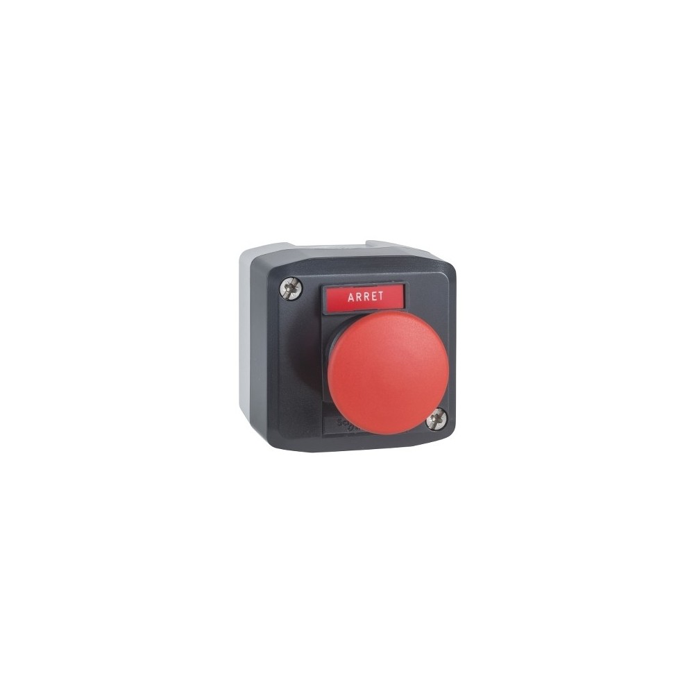 BOITE AVEC 1 BOUTON  ROUGE 1O