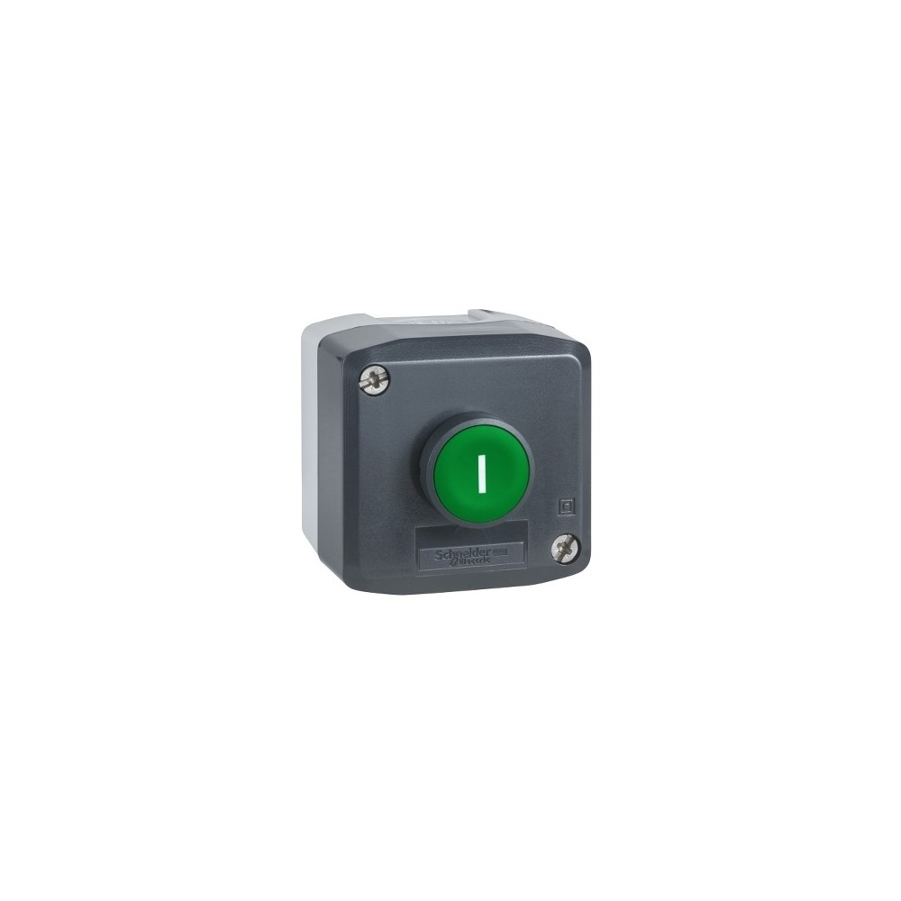 BOITE AVEC 1 BOUTON  VERT 'I'-1F