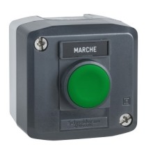 BOITE AVEC 1 BOUTON  VERT 1F