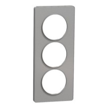 ODACE TOUCH PLAQUE ALUMINIUM 3 POSTES 57MM