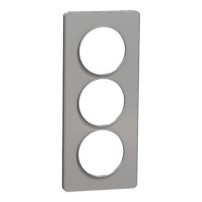 ODACE TOUCH PLAQUE ALUMINIUM 3 POSTES 57MM