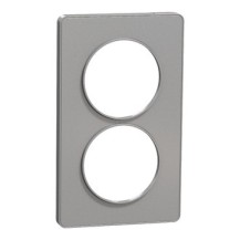 ODACE TOUCH PLAQUE ALUMINIUM 2 POSTES 57MM