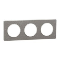 PLAQUE TOUCH ALUMINIUM BROSSE 3 POSTES 71MM