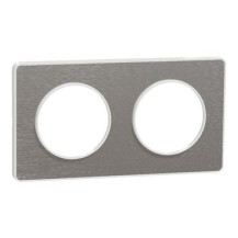 PLAQUE TOUCH ALUMINIUM BROSSE 2 POSTES 71MM PLAQUE TOUCH ALUMINIUM BROSSE 2 POSTES 71MM