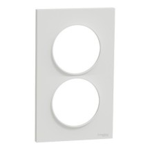 ODACE STYL PLAQUE  BLANC 2 POSTES 57MM