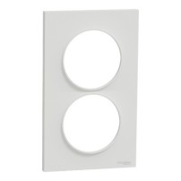 ODACE STYL PLAQUE  BLANC 2 POSTES 57MM