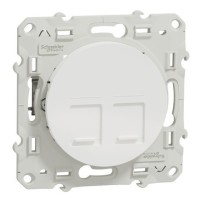 PRISE DOUBLE  RJ45 GRADE 3 ODACE BLANC