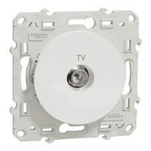 PRISE TV SIMPLE BLANC - FIXATION PAR VIS