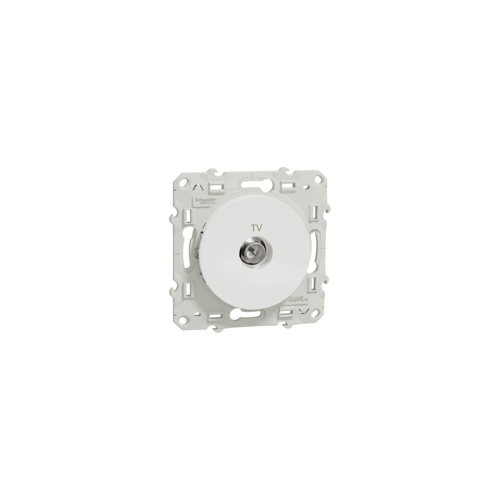 PRISE TV SIMPLE BLANC - FIXATION PAR VIS