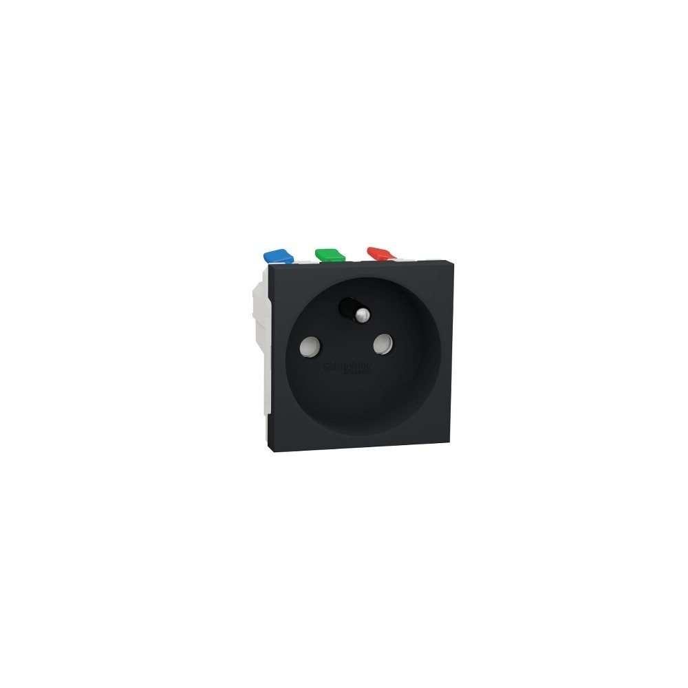 PRISE 2P+T FR 90° RAPIDE ANTHRACITE