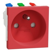 PRISE 2P+T FR 90° RAPIDE ROUGE