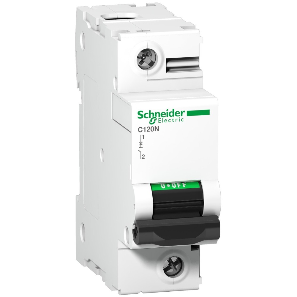 Disjoncteur miniature (MCB), Acti9 C120N, 1P, 100A, courbe C, 10000A (IEC/EN 60898-1), 10kA (IEC/EN 60947-2)