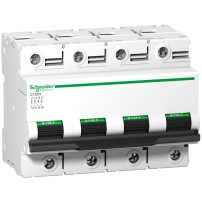 Disjoncteur miniature (MCB), Acti9 C120N, 4P, 100A, courbe C, 10000A (IEC/EN 60898-1), 10kA (IEC/EN 60947-2)