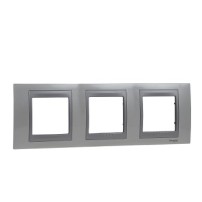 PLAQUE 3 POSTE BLANC TECHNO ALU