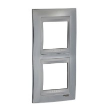 PLAQUE 2 POSTE VERTICAL CHROME BRILLANT