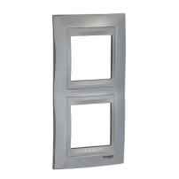 PLAQUE 2 POSTE VERTICAL CHROME BRILLANT