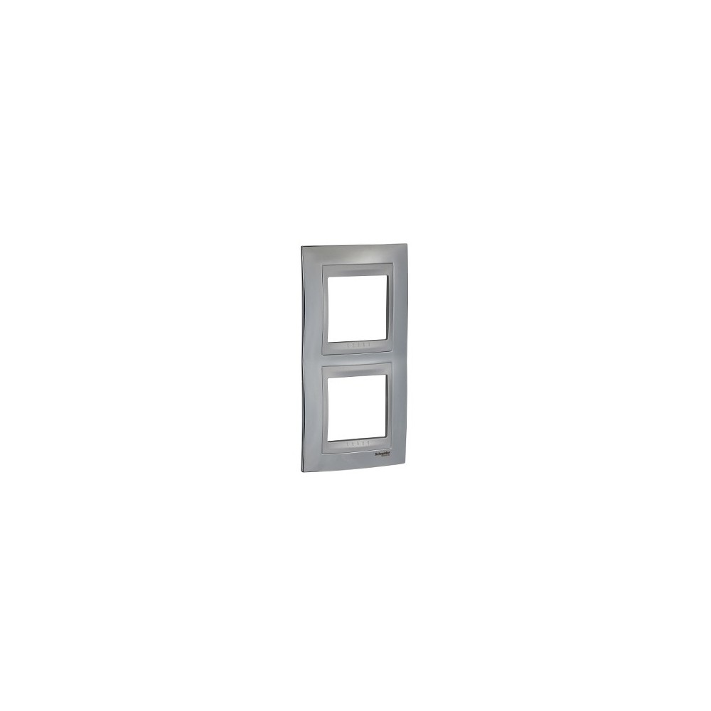 PLAQUE 2 POSTE VERTICAL CHROME BRILLANT PLAQUE 2 POSTE VERTICAL CHROME BRILLANT