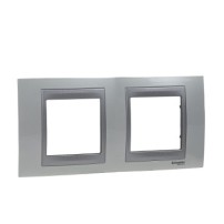PLAQUE 2 POSTE BLANC TECHNO ALU