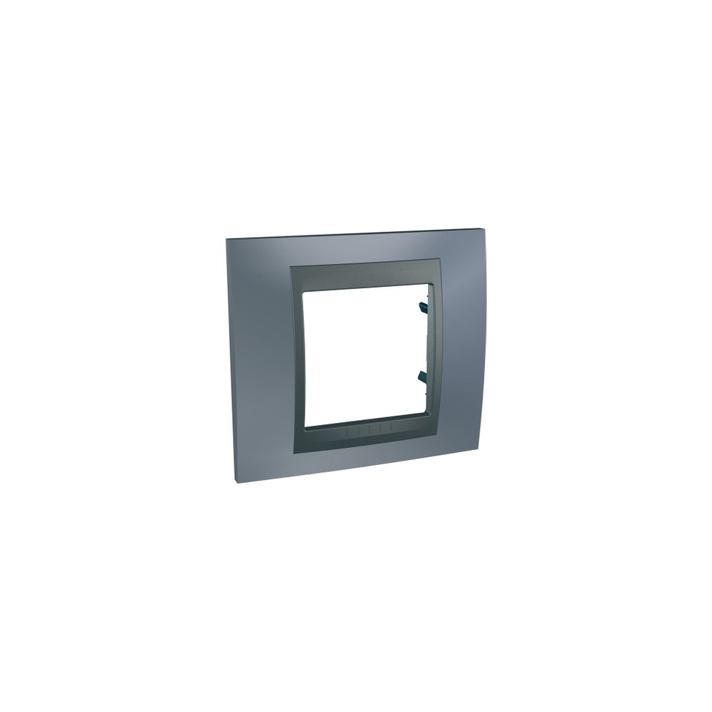 PLAQUE 1 POSTE GRIS METAL