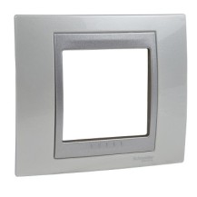 PLAQUE 1 POSTE BLANC TECHNO ALU