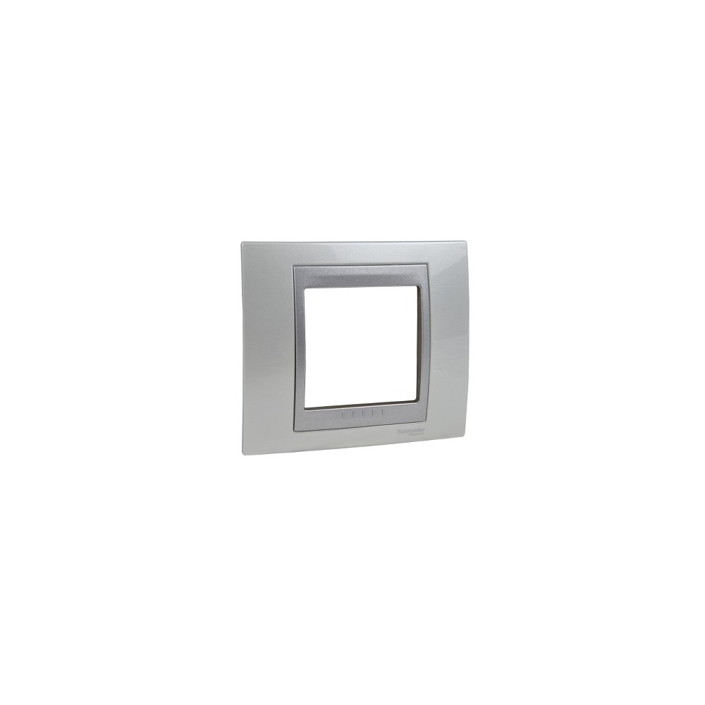 PLAQUE 1 POSTE BLANC TECHNO ALU