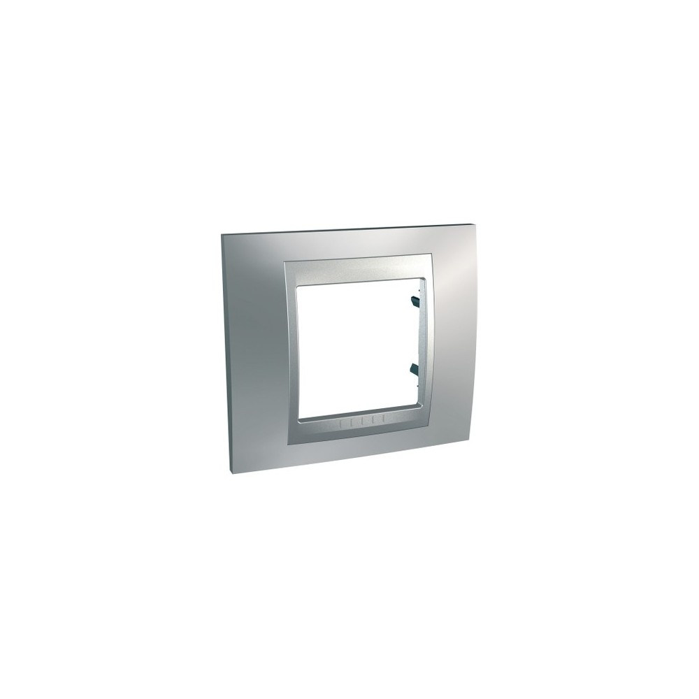 PLAQUE 1 POSTE P/PRISE -INTER CHROME SATINE ALU UNICA PLAQUE 1 POSTE P/PRISE -INTER CHROME SATINE ALU UNICA