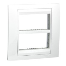 PLAQUE ET SUPPORT 2X4MOD BLANC P/PRISE-INTER  UNICA