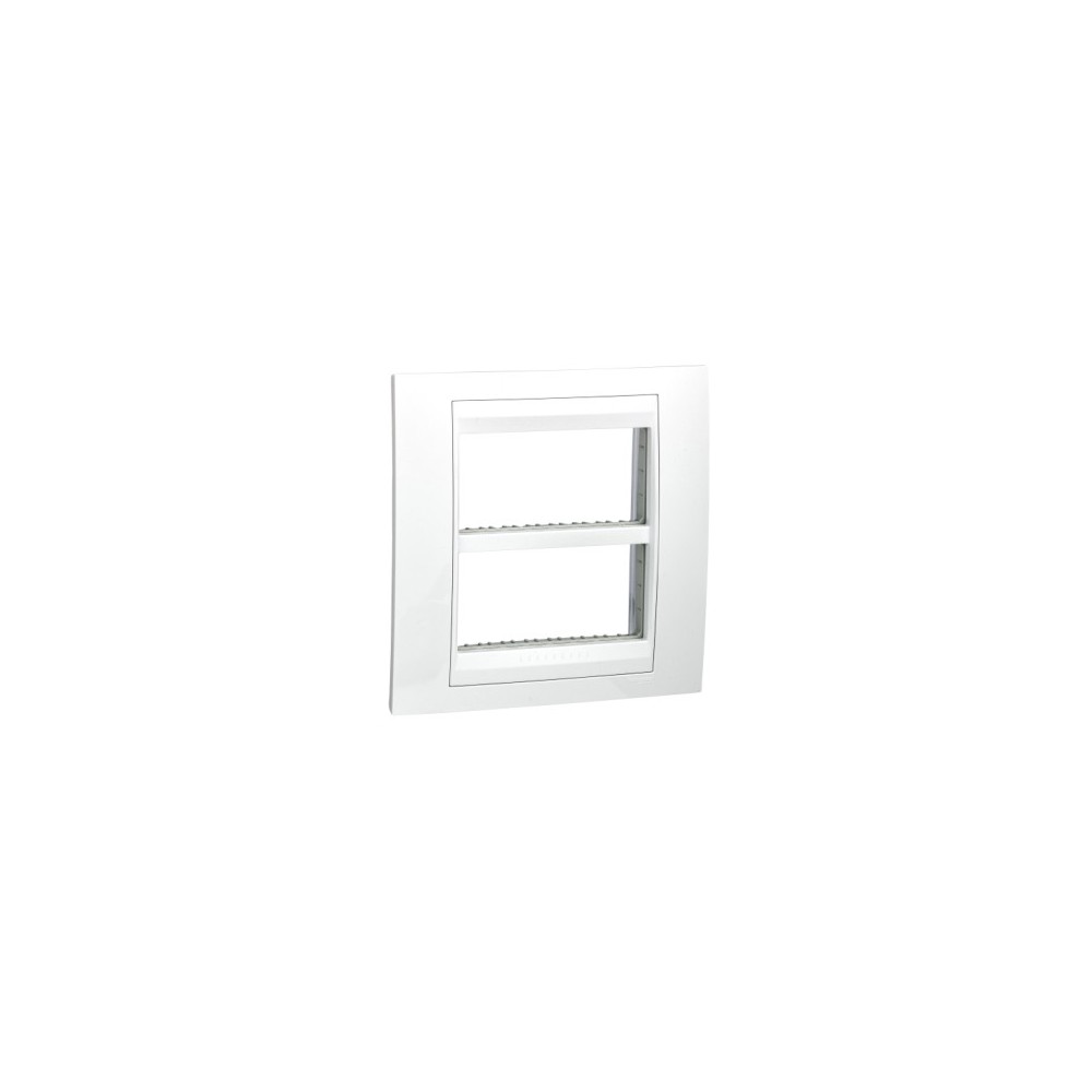 PLAQUE ET SUPPORT 2X4MOD BLANC P/PRISE-INTER  UNICA