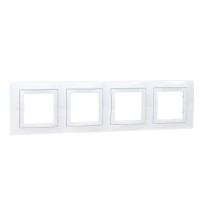 PLAQUE 4 POSTE BLANC P/PRISE-INTER  UNICA