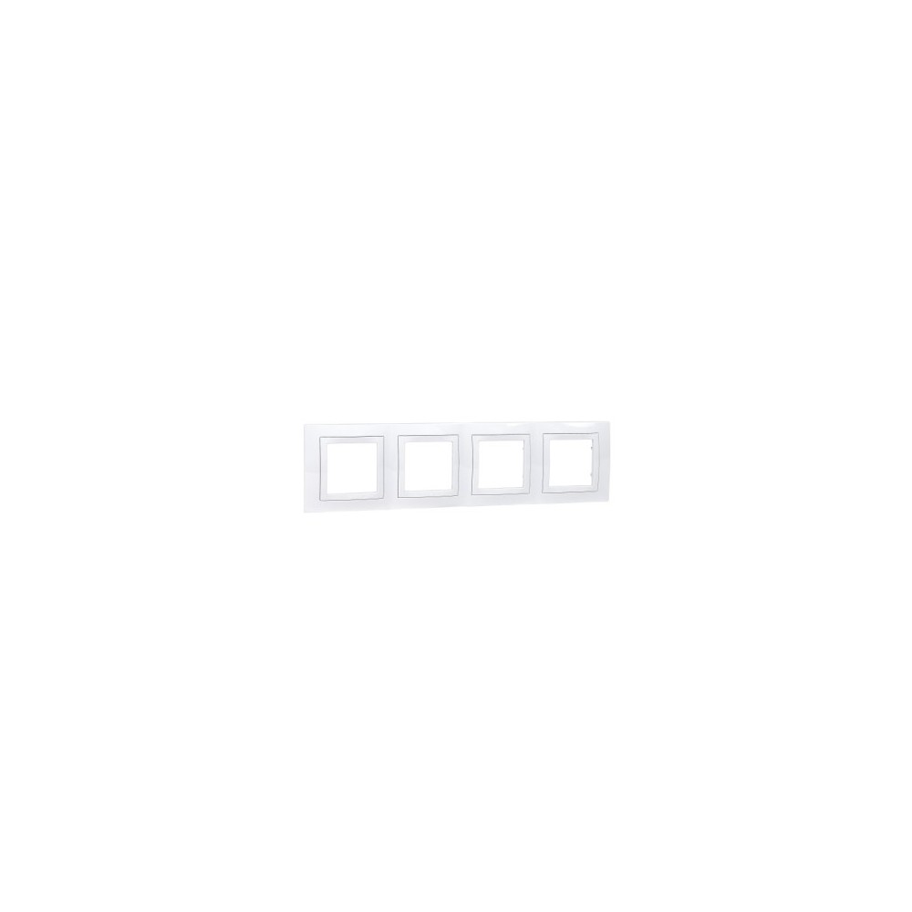 PLAQUE 4 POSTE BLANC P/PRISE-INTER  UNICA