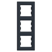 PLAQUE 3 POSTES VERTICAL ANTHRACITE