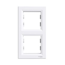 PLAQUE 2 POSTES HORIZONTAL BLANC