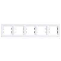 PLAQUE 5 POSTES HORIZONTAL BLANC