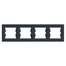 PLAQUE 4 POSTES HORIZONTAL ANTHRACITE