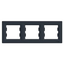 PLAQUE 3 POSTES HORIZONTAL ANTHRACITE