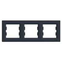 PLAQUE 3 POSTES HORIZONTAL ANTHRACITE