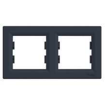 PLAQUE 2 POSTES HORIZONTAL ANTHRACITE