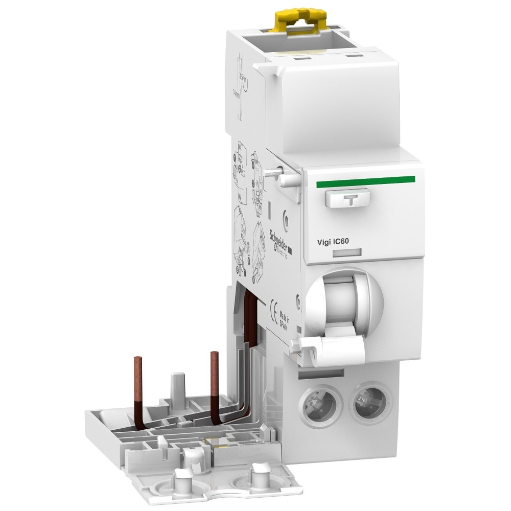 Disjoncteur différentiel additionnel, Acti9 Vigi iC60, 2P, 63A, 1000mA, type A-SI, sélectif
