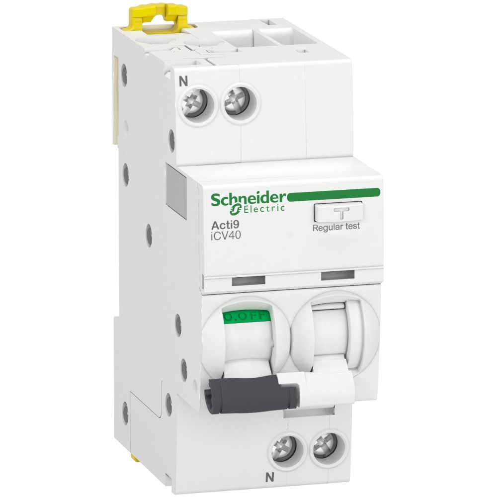 Disj. diff.avec protection contre les surintensités (RCBO), Acti9 iCV40, 1P+N, 16A, courbe C, 4500A, type AC, 300mA