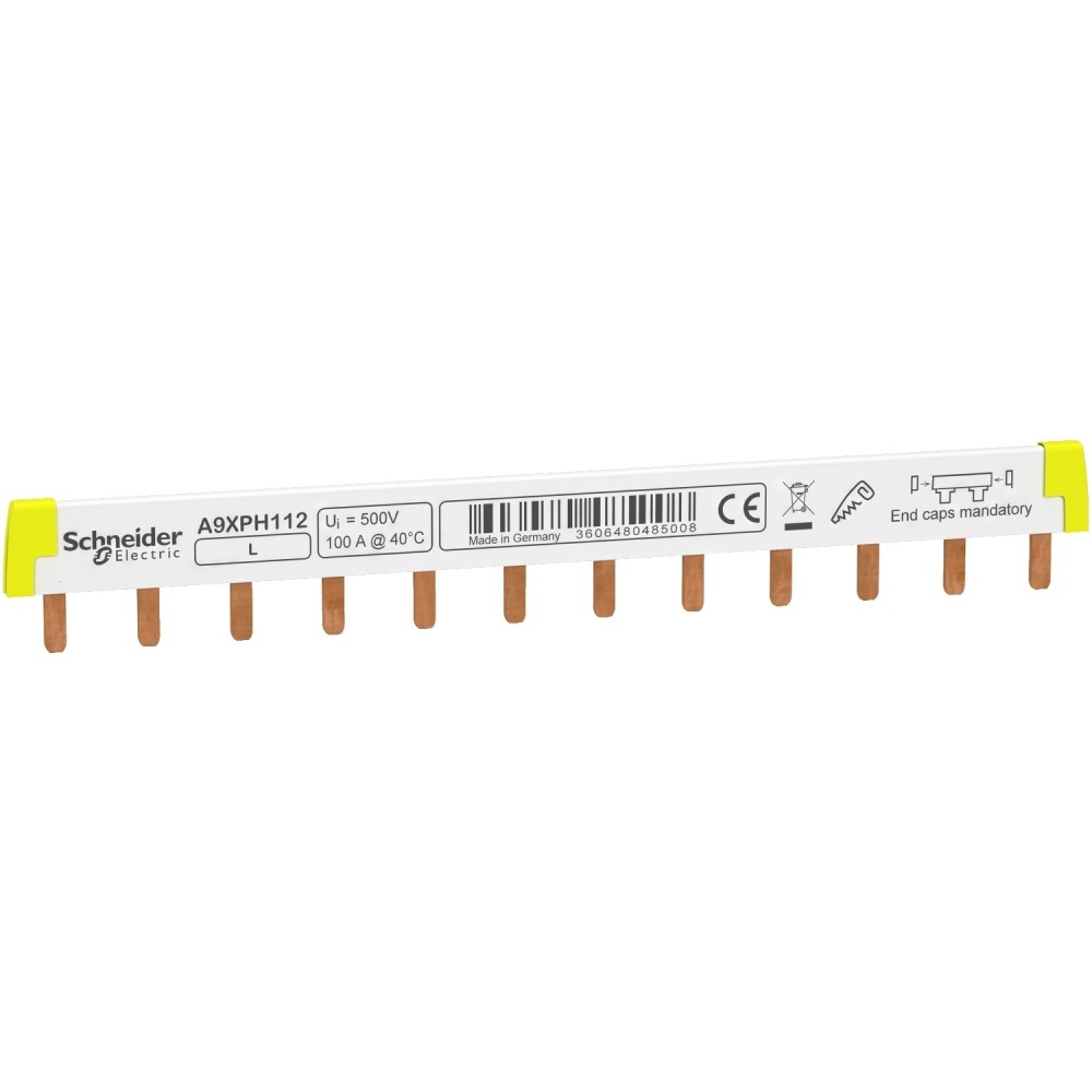 Acti9 - jeu de barres peigne - 1L - pas 18 mm - 6 modules - 100A