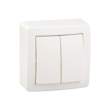 Alréa - Bouton-poussoir, produit complet, 1 pôle, blanc polaire