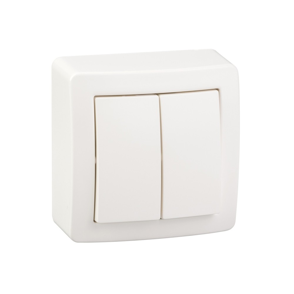 Alréa - Bouton-poussoir, produit complet, 1 pôle, blanc polaire Alréa - Bouton-poussoir, produit complet, 1 pôle, blanc polaire