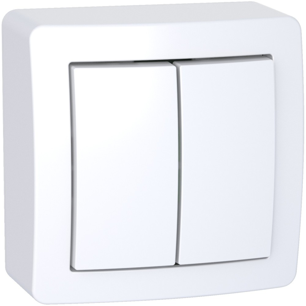 Alréa - interrupteur - produit complet - double 2 voies - blanc Alréa - interrupteur - produit complet - double 2 voies - blanc