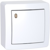 Alréa - Interrupteur, produit complet, double 2 voies, blanc polaire