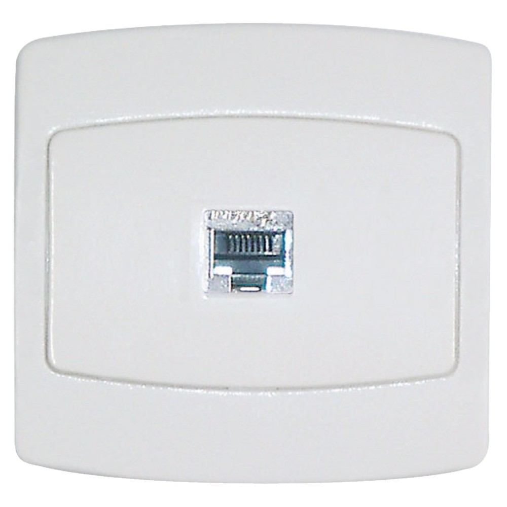 Alcyon - Prise téléphonique française - produit complet - blanc Alcyon - Prise téléphonique française - produit complet - blanc